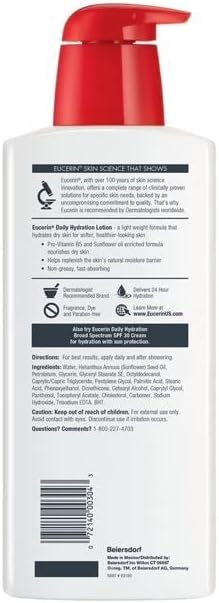 لوشن ترطيب يومي لترطيب البشرة طوال اليوم من يوسيرين، سعة 500 مل، (عبوة واحدة)