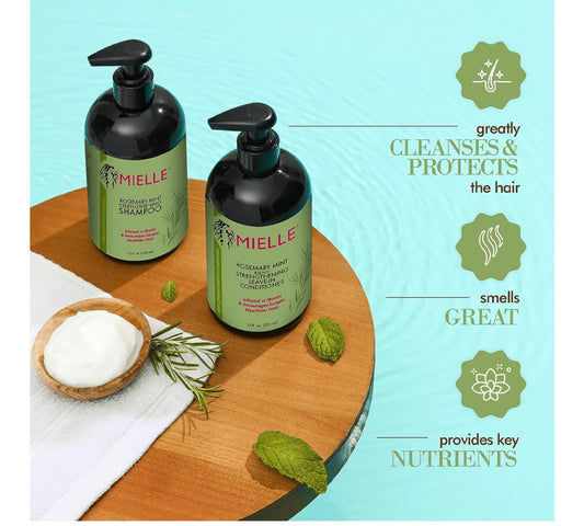 شامبو مقوي للشعر بإكليل الجبل والنعناع من ميلي اورجانيكس - 355 مل