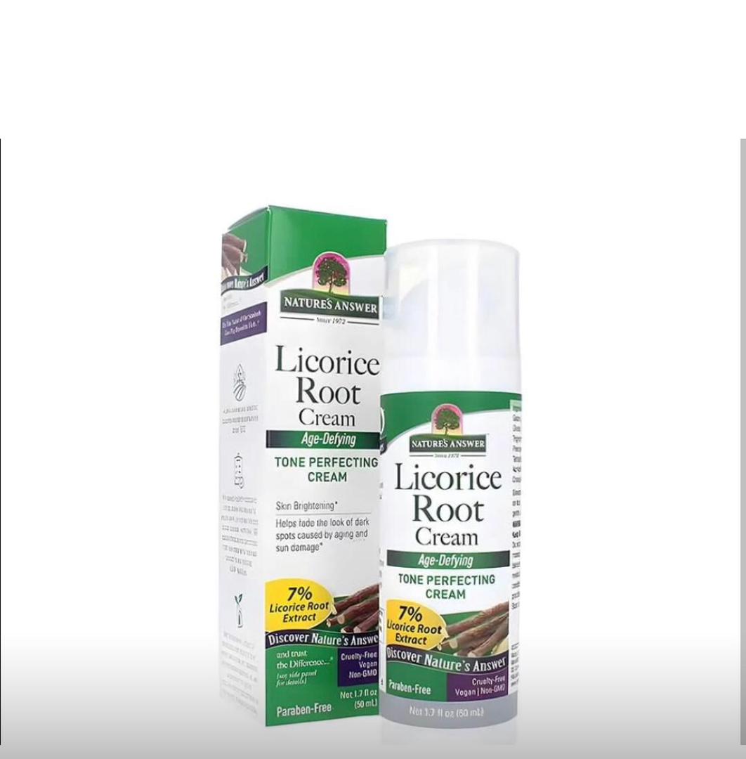 كريم عرق السوس من ناتشريز. 50mL كريم تفتيح البشرةيساعد على تلاشي ظهور البقع الداكنة وتوحيد لون البشرة