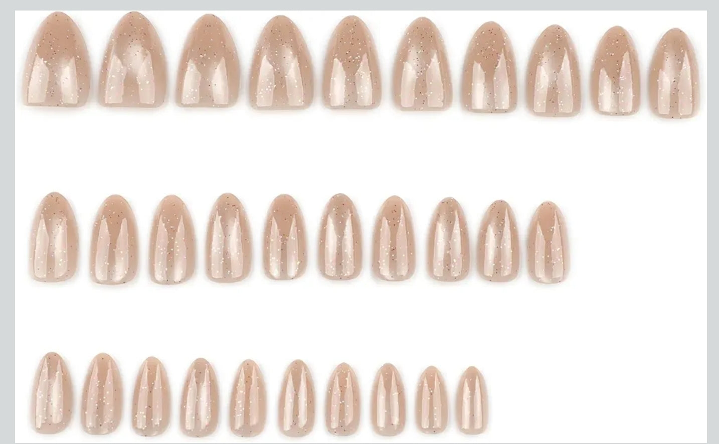 اظافر صناعية تعمل بالضغط بتصميم عين القطة بلون بني لوزي متوسط مع غطاء كامل لاصق على الاظافر للنساء يمكنك تركيبها بنفسك، 24 قطعة