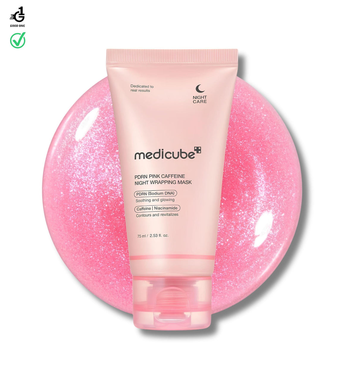 ميديكيوب قناع الكولاجين الوردي الليلي بالكافيين وPDRN - 75 مل | Medicube Pink Collagen Night Mask