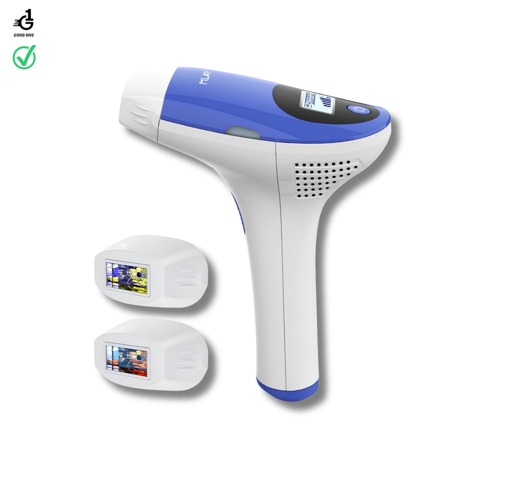جهاز إزالة الشعر بالليزر ملاي T3 مع ثلاث عدسات - اللون الأزرق
