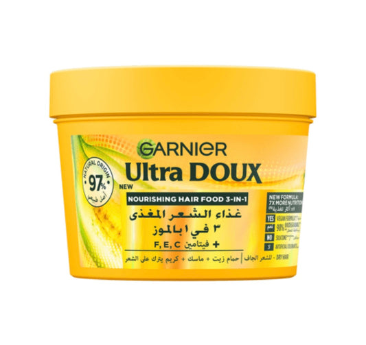 غارنييه ألترا دو قناع الشعر المغذي 3 في 1 بالموز -
390 مل