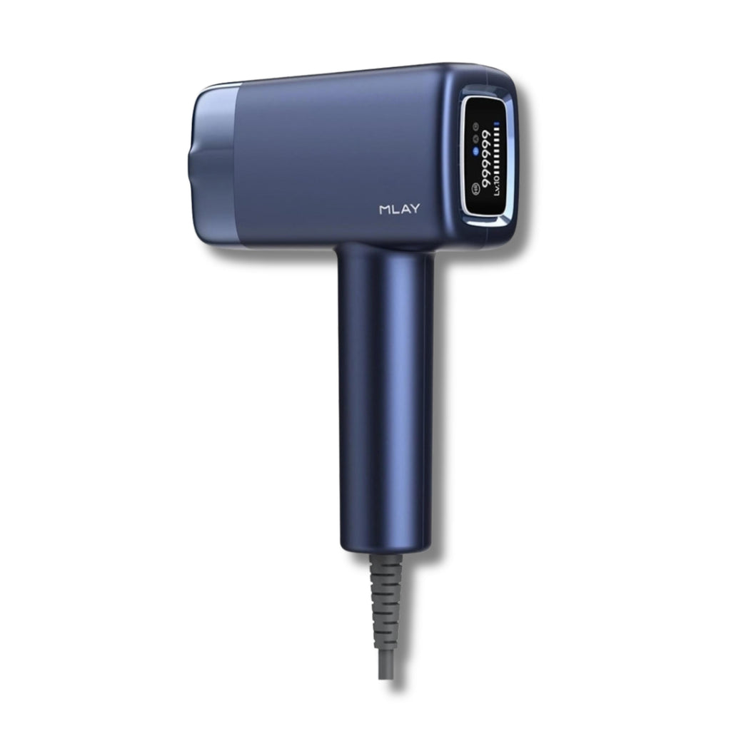 جهاز إزالة الشعر بالليزر T14 PRO المطور - مليون ومضة مع 5 عدسات - أزرق