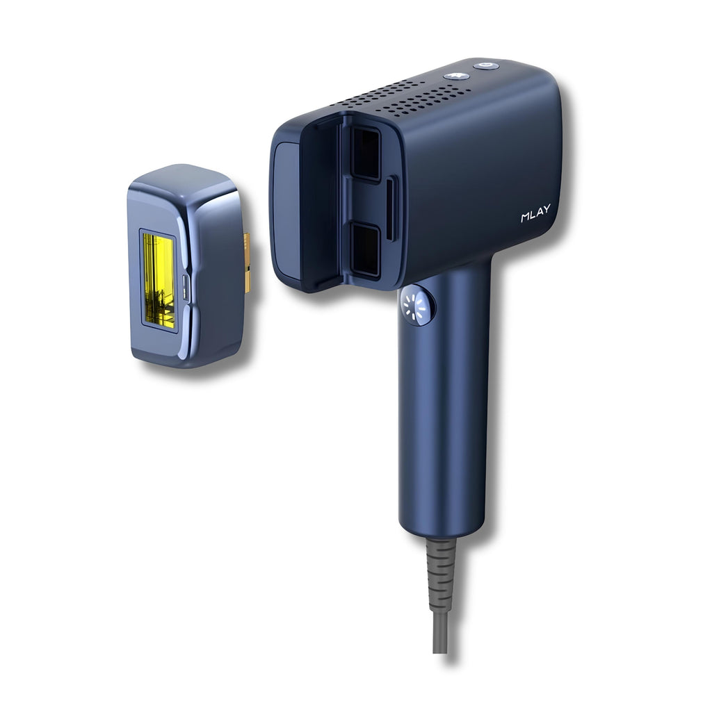جهاز إزالة الشعر بالليزر T14 PRO المطور - مليون ومضة مع 5 عدسات - أزرق