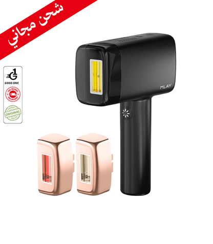 جهاز ازالة الشعر بالليزر ملاي T14 بخاصية التبريد الجليدي ثلاث عدسات - اللون الأسود