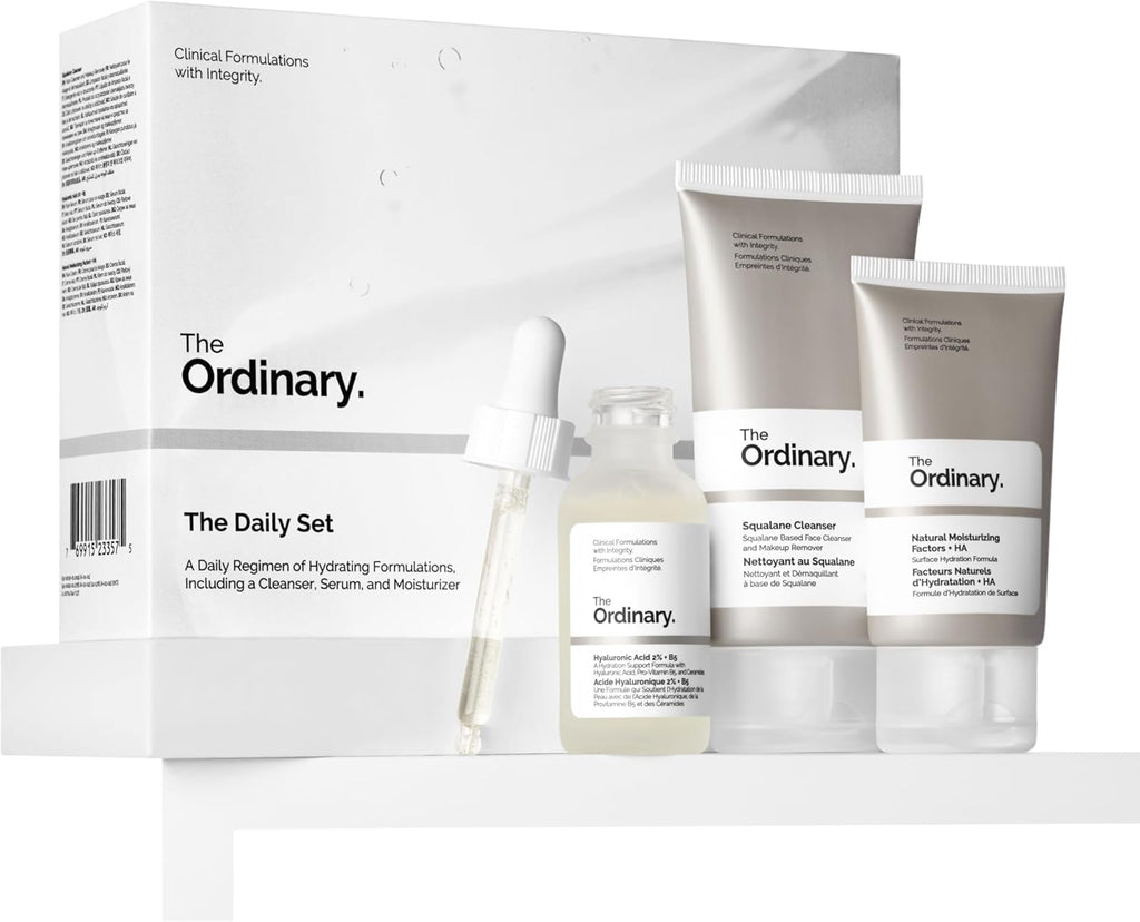The Ordinary Daily Set, Three Hydrating Formulas. Squalane cleanser(50ml)& Hyaluronic Acid 2% + B5 face serum (30ML)&Natural Moisturizing factors+HA (30ml) Skincare