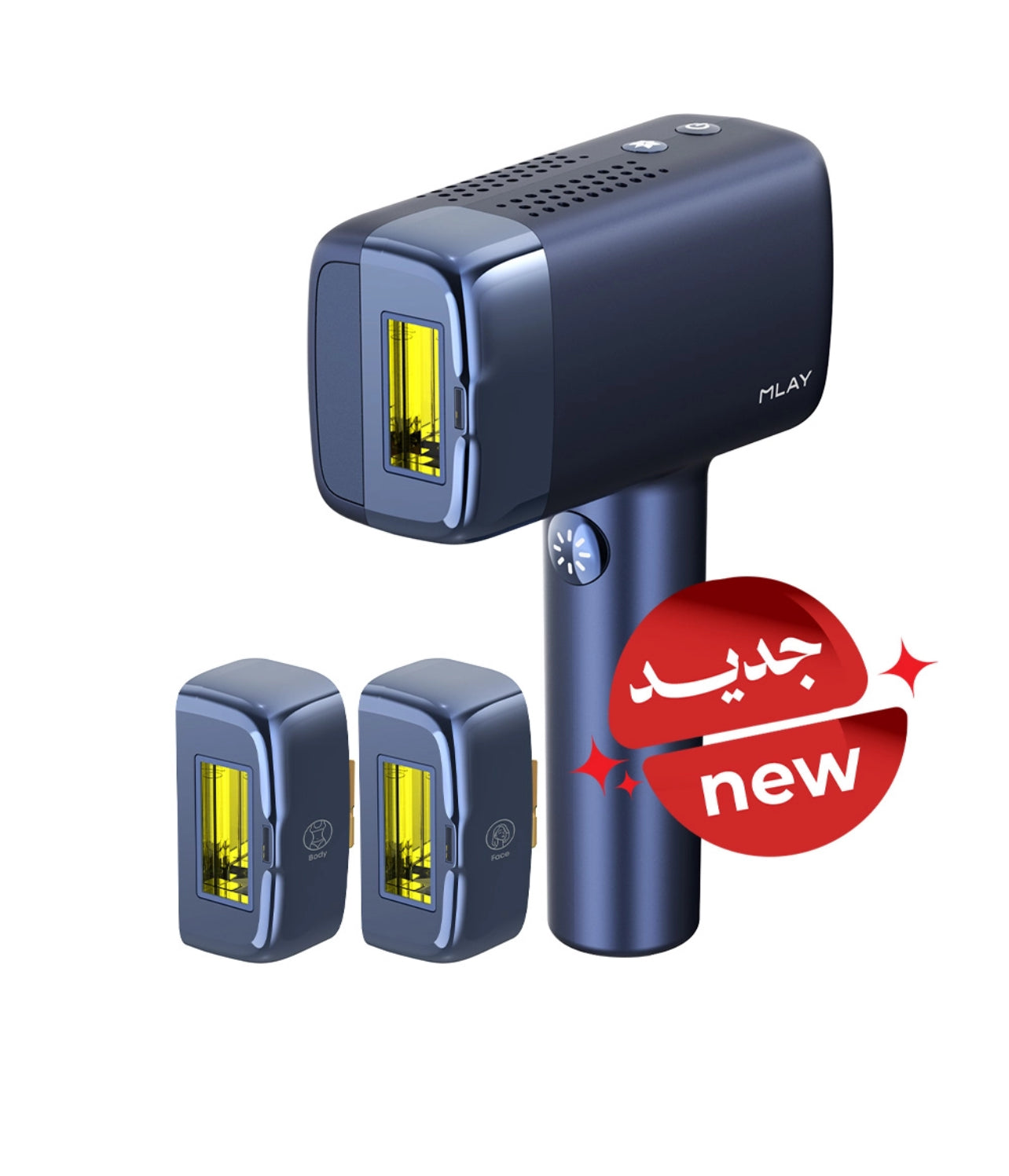 جهاز إزالة الشعر بالليزر ملاي T14 PRO المطور - مليون ومضة ، مستشعر ذكي ، 10 مستويات طاقة ثلاث عدسات - اللون الأزرق