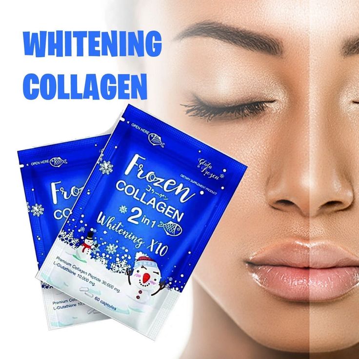 كولاجين 2 في 1 من جلوتا فروزن كولاجين - تفتيح البشرة 10 اضعاف بشكل طبيعي ( الأصلي ) 60 كبسولة