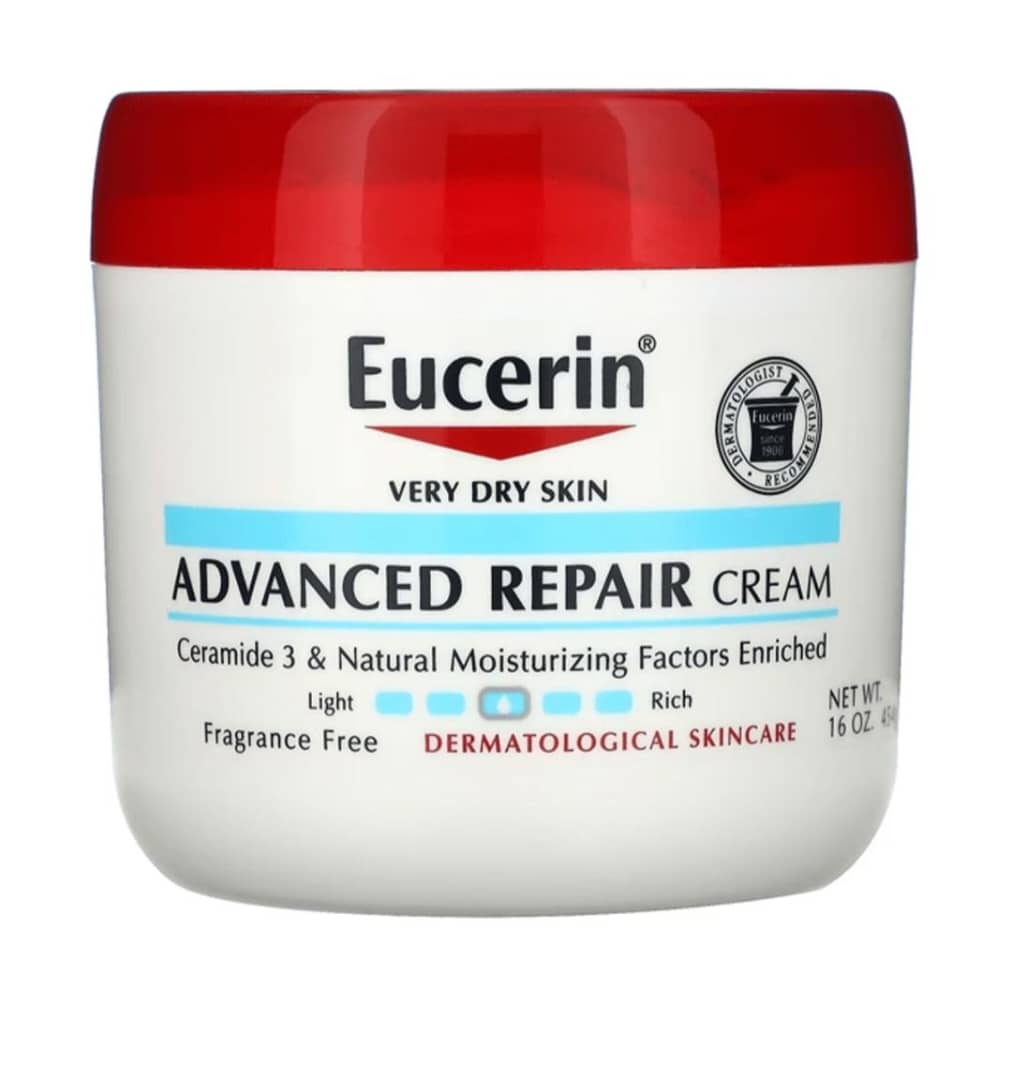 كريم الجسم المتقدم لإصلاح البشرة الجافة خالي من العطور من يوسرين - 454غ