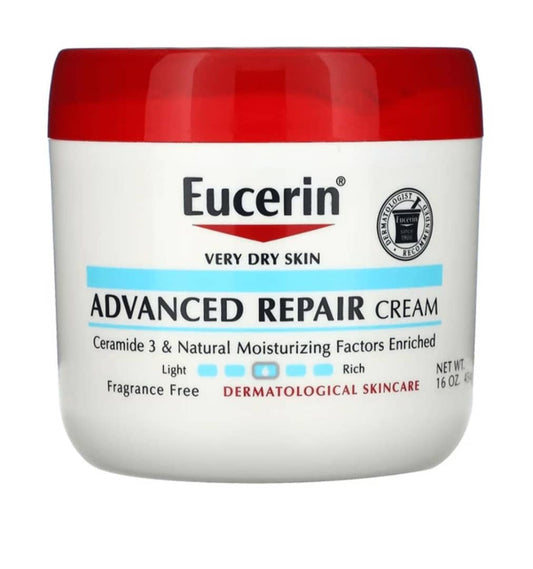 كريم الجسم المتقدم لإصلاح البشرة الجافة خالي من العطور من يوسرين - 454غ