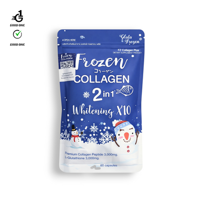 كولاجين 2 في 1 من جلوتا فروزن كولاجين - تفتيح البشرة 10 اضعاف بشكل طبيعي ( الأصلي ) 60 كبسولة