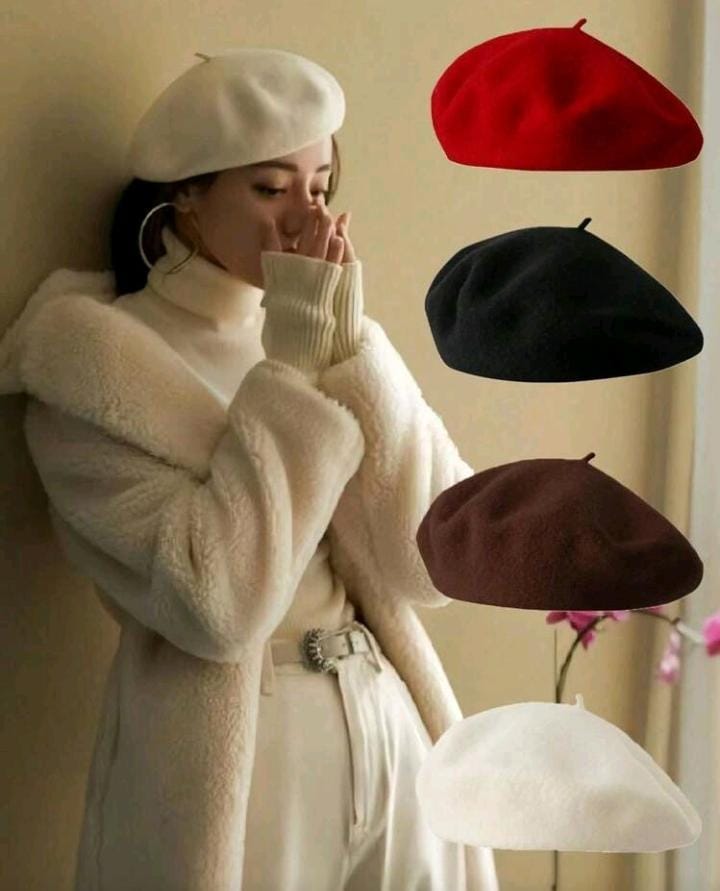 قبعة بيريه للنساء, موضة الخريف/الشتاء, بتصميم اليقطين الرجعي, الأناقة الكورية, قبعة صوف كاجوال يابانية دافئة